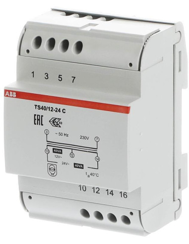 Модулен звънчев трансформатор TS 40/12-24 C 12/24V 4 мод. ABB