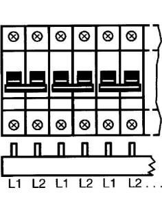 ABB Захранващ гребен PS2 1P+N 16мм2 80A 29 прекъсвача NL - 2CDL220001R1658 - Цена | LEDs4economy 2
