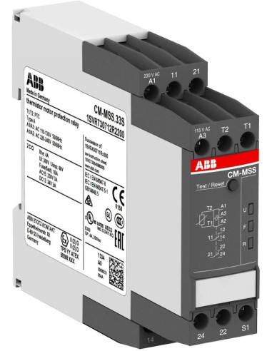 Реле за термисторна защита на двигател, CM-MSS, 2c/o 4A, 110...130Vac / 220...240Vac ABB