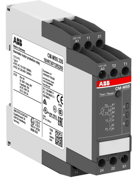 Реле за термисторна защита на двигател, CM-MSS, 2c/o 4A, 110...130Vac / 220...240Vac ABB