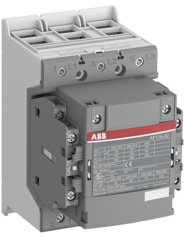 Контактор AF116-30-22 3P 55kW (116A AC-3) 2NO+2NC 24...60V 50/60Hz ABB