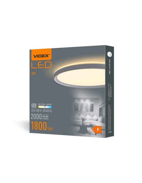 LED ЛАМПА VL-DL3R-184W CEILING RD 18W/4K/WH VIDEX