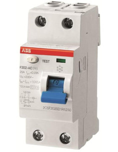 ABB ДТЗ 2P 25А 30mА серия F202 тип AC - 2CSF202001U1250 - Цена | LEDs4economy