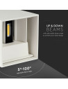 V-TAC 12W Стенна Лампа Bridgelux Чип Бяла Квадрат 3000К - 218527 - 8
