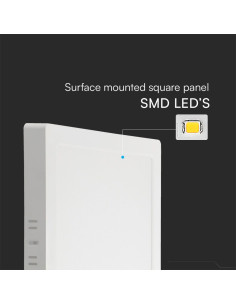 V-TAC 18W LED SAMSUNG Чип Backlit Мини Панел Външен монтаж Квадрат 3000K - 104981 - Цена | LEDs4economy 2