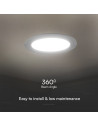 V-TAC 24W LED SAMSUNG Чип Backlit Мини Панел Вграждане Кръг 6500K - 78691 - 2