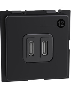 BTICINO Розетка 2xUSB за зареждане тип C+C 3A 30W 2 мод. Living Now - K4293CC - Цена | LEDs4economy