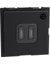 BTICINO Розетка 2xUSB за зареждане тип C+C 3A 30W 2 мод. Living Now - K4293CC - Цена | LEDs4economy