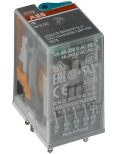ABB Реле интерфейсно CR-M 110 VDC, 6A, 4 превключващи контакта, монтаж в цокъл - 1SVR405613R8000 - Цена | LEDs4economy