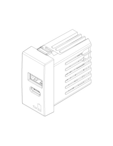 VIMAR 09292.AC.15 A+C USB розетка 15W 5V 1M бял  NEVE UP | 