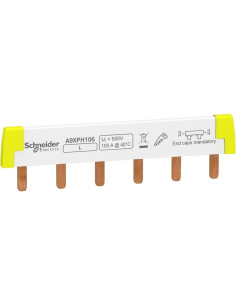 SE Захранващ гребен Acti 9 1P 16мм2 80A 6 прекъсвача L - A9XPH106 - Цена | LEDs4economy