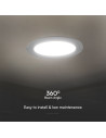 V-TAC 24W LED SAMSUNG Чип Backlit Мини Панел Вграждане Кръг 4000K - 78681 - 3