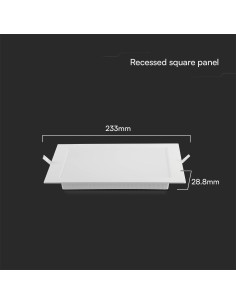 V-TAC 18W LED SAMSUNG Чип Backlit Мини Панел Вграждане Квадрат 3000K - 104861 - Цена | LEDs4economy 2