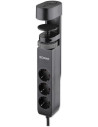 COMMEL Разклонител с копче ЧЕРЕН 3х2P+E с кабел 1.4 метра и 3хUSB тип A+C 3.4A 17W за бюро  - C235-130 - 2