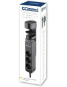 COMMEL Разклонител с копче ЧЕРЕН 3х2P+E с кабел 1.4 метра и 3хUSB тип A+C 3.4A 17W за бюро  - C235-130 - 3