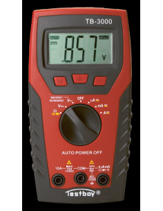 TESTBOY Дигитален мултицет с кабелен детектор T-RMS CAT IV 2…600Vac/dc, 200mA…10A, LCD и звук, Testboy 3000 - 4028532130008 - Це