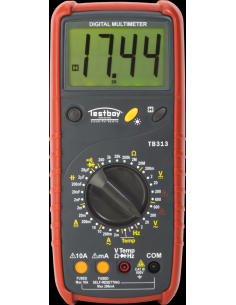 TESTBOY Дигитален мултицет със защита CAT III 2...600Vac/dc, 2mA…10A, LCD и звук, Testboy 313 - 4028532203139 - Цена | LEDs4econ