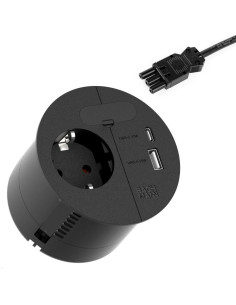 BACHMANN Модул LOOP IN CHARGE с 1x Шуко и USB A+C Power Delivery 22W Ф80мм, цвят Черен, - B938.203 - Цена | LEDs4economy