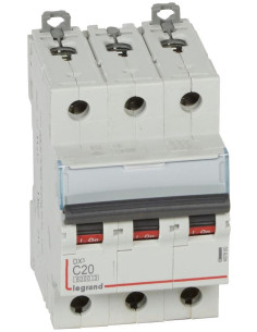 Legrand Автоматичен прекъсвач DX3 3P 20A крива С 6kA - 407860 - Цена | LEDs4economy