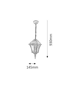 Rabalux Toscana Външни пендели IP43 E27 1x MAX 60W K 8394 - Цена | LEDs4economy 2
