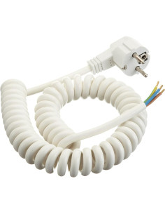 BACHMANN Кабел тип спирала с щепсел 0,5м/2м бял 3x1.5мм2 - BM0010715 - Цена | LEDs4economy