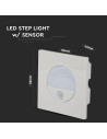 V-TAC 3W LED Луна Сензор Неутрално Бяла Светлина - 5570 - 9