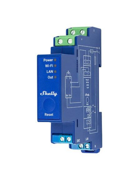 Shelly Димер Smart 1х 0/1-10V с мерител за DIN монтаж Shelly Pro