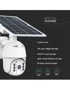 V-TAC HD Smart Соларна 4G Камера Бяла - 11616 - Цена | LEDs4economy 2
