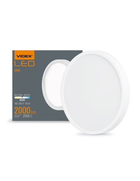 LED LAMPA VLE-DLRS-244 SURFACE FRAME RD 24W/4K/WH VIDEX | 