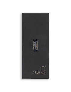 VIMAR 30292.C25G PD USB-C Контакт Linea 1M 25W, black, - Цена | LEDs4economy