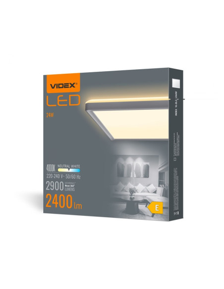 LED ЛАМПА VL-DL3S-244W CEILING SQ 24W/4K/WH VIDEX | Leds4economy.