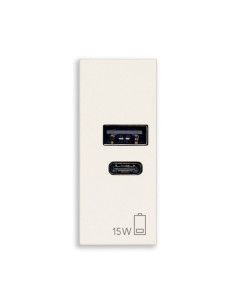 VIMAR 30292.AC15B USB Контакт Linea A+C 1M 15W 5V, white, - Цена | LEDs4economy