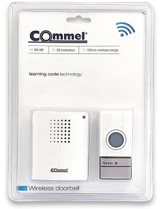 COMMEL Безжичен звънец БЯЛ 32 мелодии 83dB обхват 100 метра - C411-110 - Цена | LEDs4economy
