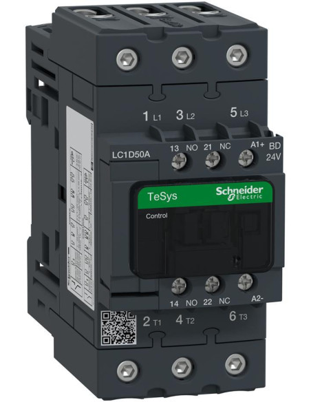 SE Контактор TeSys D 3P 22kW (50A AC-3) 1NO-1NC 24V DC EverLink