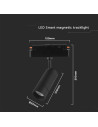 V-TAC 8W LED Магнитно Релсово SMART Тяло Черно 3 в 1 - 6888 - 4