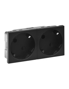 Legrand Контакт шуко ДВОЕН 45° 16A 4 мод. цвят Черен мат Mosaic - 079372L - Цена | LEDs4economy 2