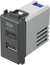 TEM Розетка 2хUSB за зареждане тип A+C Power Delivery 20W 1M, цвят Антрацит, Modul - EM69AT - Цена | LEDs4economy