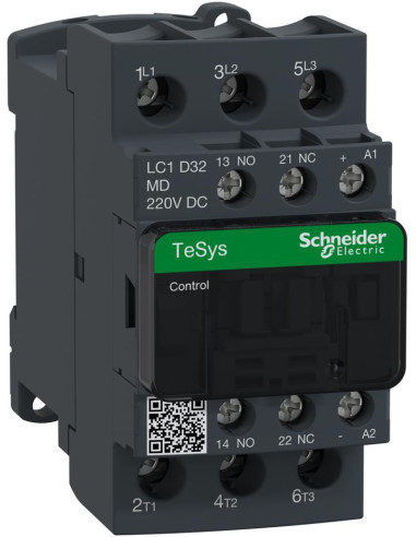 SE Контактор TeSys D 3P 15kW (32A AC-3) 1NO-1NC 220V DC  - 