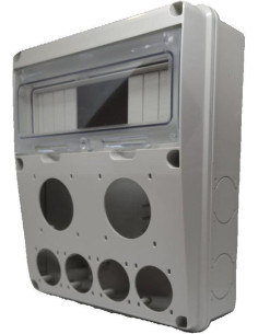 Scame Табло за индустриални контакти и DIN модули IP55, UV, серия Enerbox /11 DIN, 2х16-32A и 8хшуко/ - 633.2046 - Цена | LEDs4e 2
