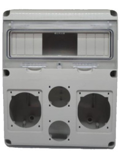 Scame Табло за индустриални контакти и DIN модули IP55, UV, серия Enerbox /11 DIN, 2х16-32A и 6хшуко/ - 633.2044 - Цена | LEDs4e