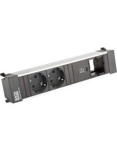 BACHMANN Модул за POWER FRAME 4M с 2х Шуко, USB тип C Power Delivery 30W и 1х празен модул, цвят Черен, - B916.507 - Цена | LEDs 2