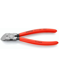 Knipex Клещи диагонални резачки за пластмаса под ъгъл 45°, червена ръкохватка 160мм, с отваряща пружина, - K7211160 - Цена | LED 2