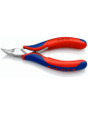 Knipex Клещи с извит остър връх за електроника, синьо-червена ръкохватка 115мм, с отваряща пружина,  - K3542115