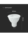 V-tac LED Крушка - GU5.3 6W MR16 Пластик 110° 4000K 212051 - 5