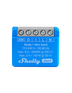 Shelly Smart Контролер 1х On/Off 8A изисква неутрала Shelly 1 Mini Gen4 за Умен дом - Цена | LEDs4economy