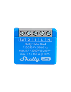 Shelly Smart Контролер 1х On/Off 8A изисква неутрала Shelly 1 Mini Gen4 за Умен дом - Цена | LEDs4economy 2