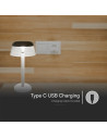V-TAC 2W LED Настолна Лампа (130x285) 3в1 Димираща бял Тяло - 23686 - 3