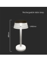 V-TAC 2W LED Настолна Лампа (130x285) 3в1 Димираща бял Тяло - 23686 - 5