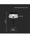 V-TAC 2W LED Настолна Лампа (130x285) 3в1 Димираща Черно Тяло - 23685 - 7