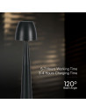 V-TAC 2W LED Настолна Лампа (80x370) 3в1 Димираща Черно Тяло - 23683 - 9
